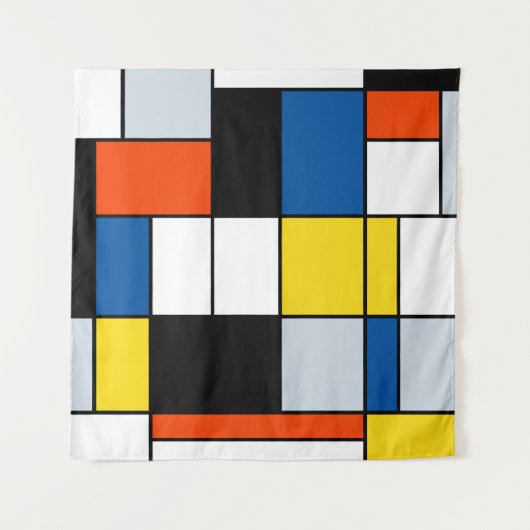 Piet Mondrian Composition A - Abstracte moderne ku Wandkleed (Voorkant (horizontaal))