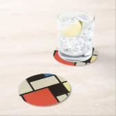 Piet Mondrian Composition Abstract Painting Ronde Kartonnen Onderzetter (Insitu)