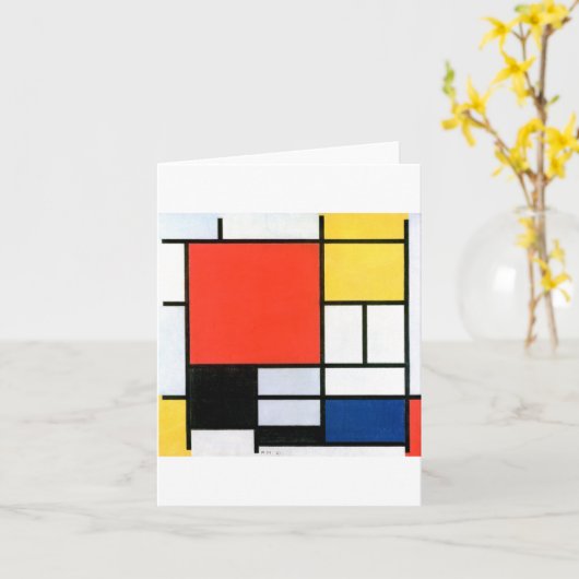 Piet Mondrian Composition Red Yellow Blue Black Kaart (Gele Bloem)