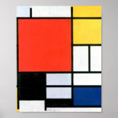 Piet Mondrian Composition Red Yellow Blue Black Poster (Voorkant)