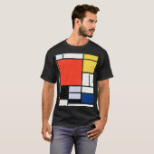 Piet Mondrian Composition Red Yellow Blue Black T-shirt (Voorkant volledig)