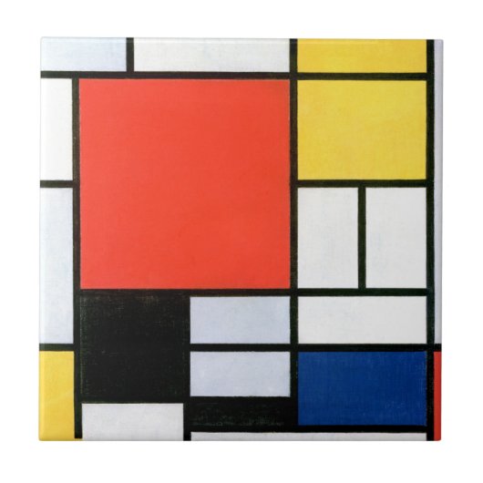 Piet Mondrian Composition Red Yellow Blue Black Tegeltje (Voorkant)