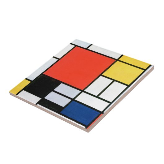 Piet Mondrian Composition Red Yellow Blue Black Tegeltje (Zijkant)