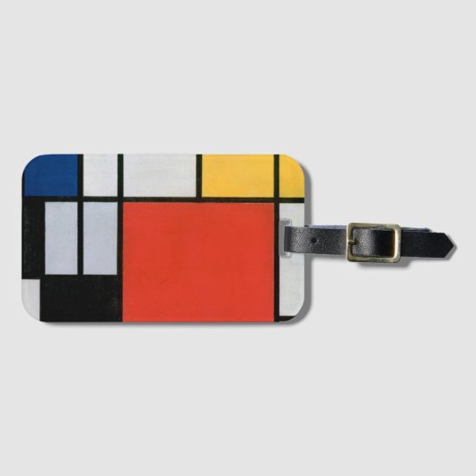  Piet Mondrian Composition, retro Bagagelabel (Voorkant (horizontaal))