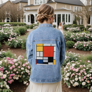  Piet Mondrian Composition, retro Denim Jacket