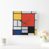  Piet Mondrian Composition, retro Vierkante Klok (Huis)
