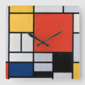  Piet Mondrian Composition, retro Vierkante Klok (Voorkant)