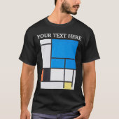Piet Mondrian Composition with Large Blue Plane T-shirt (Voorkant)