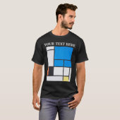 Piet Mondrian Composition with Large Blue Plane T-shirt (Voorkant volledig)