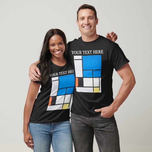 Piet Mondrian Composition with Large Blue Plane T-shirt (Unisex)