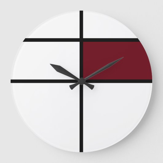 Piet Mondrian Design-Time: Maroon Grote Klok (Voorkant)