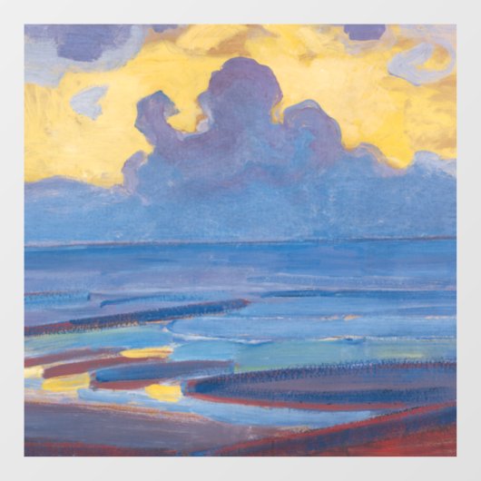 Piet Mondrian door het Zee beroemde schilderijen Raamsticker (Vel)