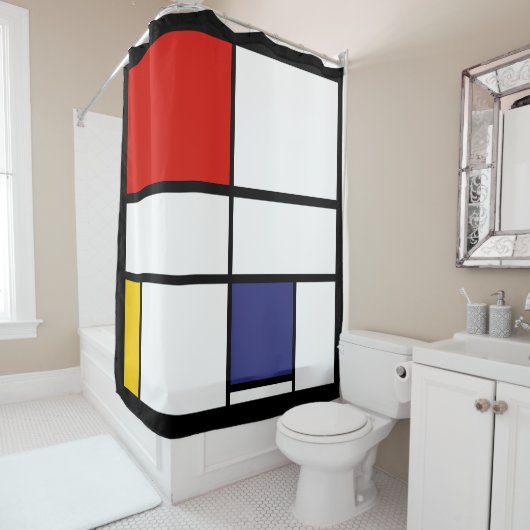 Piet Mondrian, Grote Compositie C Douchegordijn (In situ)
