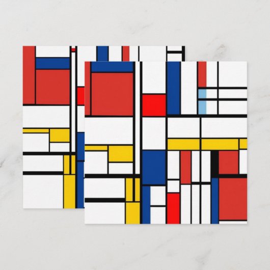 Piet Mondrian Kaart (Voorkant / Achterkant)