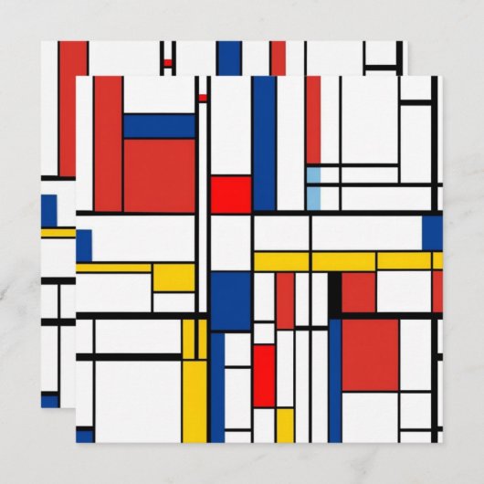 Piet Mondrian Kaart (Voorkant / Achterkant)
