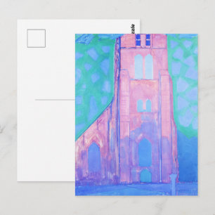 Piet Mondrian Kerk Toren bij Domburg Abstracte Kun Briefkaart