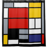 Piet Mondrian, Large Composition with Red Plane Douchegordijn (Voorkant)