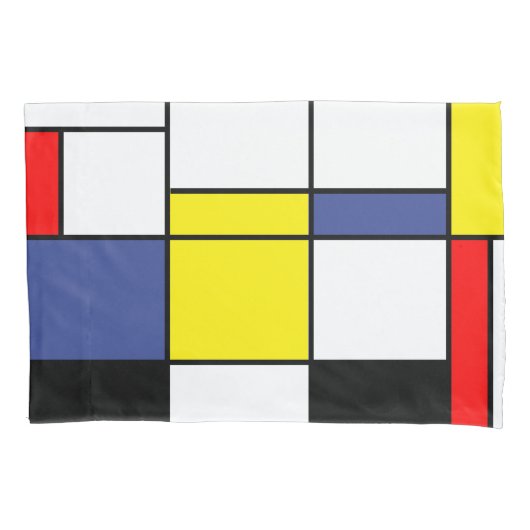 Piet Mondrian Minimalist Kussensloop (Voorkant-Links)