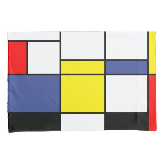 Piet Mondrian Minimalist Kussensloop (Voorkant-Rechts)