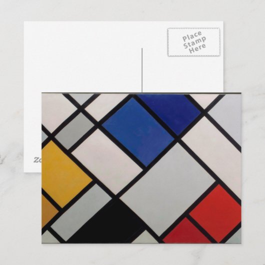 Piet Mondrian Modern Art Briefkaart (Voorkant / Achterkant)