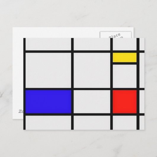 Piet Mondrian Modern Art Briefkaart (Voorkant / Achterkant)