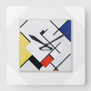 Piet Mondrian Modern Art Clock Vierkante Klok