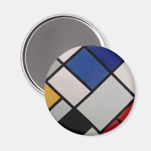 Piet Mondrian Modern Art Magneet (Voorkant / Achterkant)