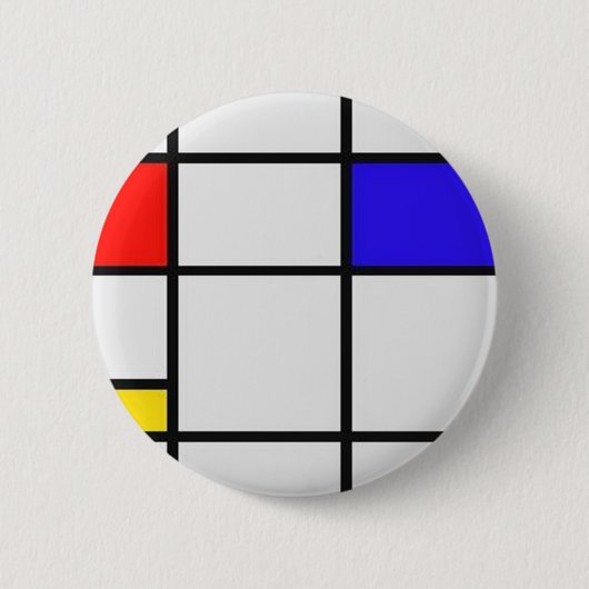 Piet Mondrian Modern Art Ronde Button 5,7 Cm (Voorkant)