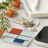 Piet Mondrian Modern Art Sleutelhanger (Voorkant Rechts)