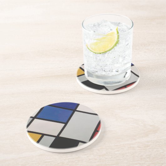 Piet Mondrian Modern Art Zandsteen Onderzetter (Zijkant)