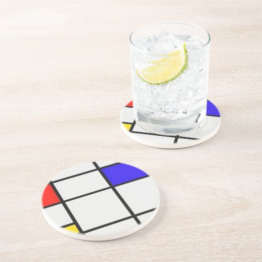 Piet Mondrian Modern Art Zandsteen Onderzetter (Zijkant)