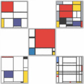 Piet Mondrian moderne kunstschilderijen Sticker (Voorkant)