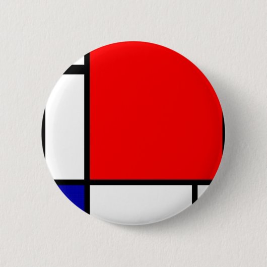 Piet Mondrian - Neoplastische Kunst Ronde Button 5,7 Cm (Voorkant)