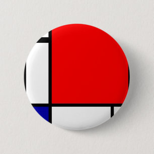 Piet Mondrian - Neoplastische Kunst Ronde Button 5,7 Cm