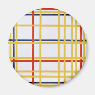 Piet Mondrian New York City I Abstracte Kunst Magneet