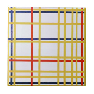 Piet Mondrian New York City I Abstracte Kunst Tegeltje