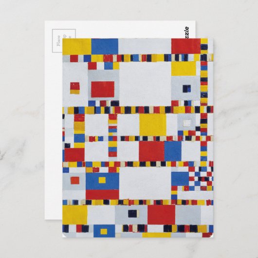 piet-mondrian, overwinning.boogie-woogie briefkaart (Voorkant / Achterkant)