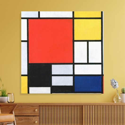 Piet Mondrian Red, Yellow, Blue en Black (1921) Canvas Afdruk (Insitu (Woonkamer))