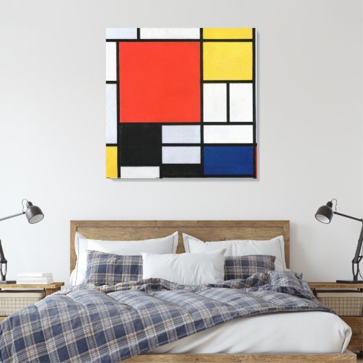 Piet Mondrian Red, Yellow, Blue en Black (1921) Canvas Afdruk (Insitu (Slaapkamer))