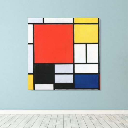 Piet Mondrian Red, Yellow, Blue en Black (1921) Canvas Afdruk (Insitu (Houten vloer))