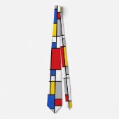 Piet Mondrian Retro Geometric Shapes Abstracte Kun Stropdas (Voorkant)