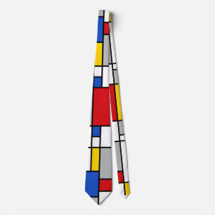 Piet Mondrian Retro Geometric Shapes Abstracte Kun Stropdas