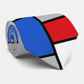 Piet Mondrian Retro Geometric Shapes Abstracte Kun Stropdas (Opgerold)