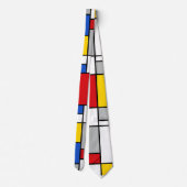 Piet Mondrian Retro Geometric Shapes Abstracte Kun Stropdas (Achterkant)