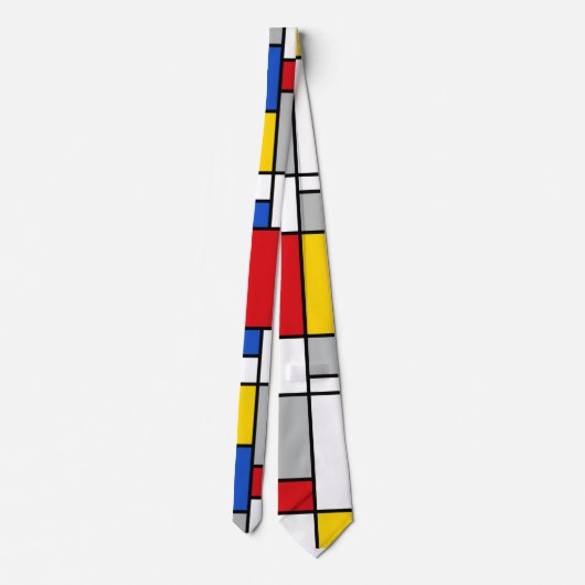 Piet Mondrian Retro Geometric Shapes Abstracte Kun Stropdas (Achterkant)