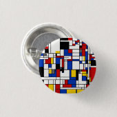 Piet Mondrian Ronde Button 3,2 Cm (Voorkant /achterkant)