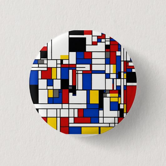 Piet Mondrian Ronde Button 3,2 Cm (Voorkant)