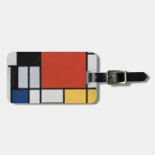 Piet Mondrian Rood Blauw Geel Abstracte Kunst Bagagelabel (Voorkant horizontaal)