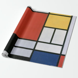 Piet Mondrian Rood Blauw Geel Abstracte Kunst Cadeaupapier