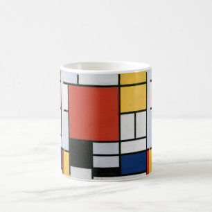 Piet Mondrian Rood Blauw Geel Abstracte Kunst Koffiemok